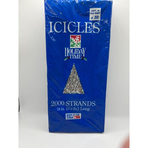 Holiday Time Icicles Vintage 2000 Strands 18" Christmas Tinsel Garland USA Made - Picture 2 of 5